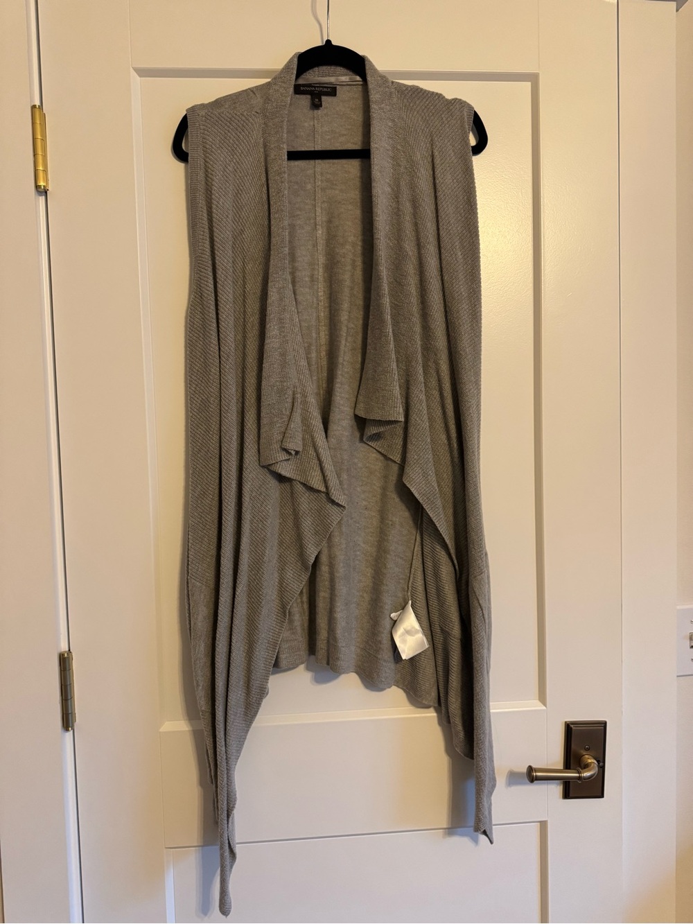 Banana Republic Gray Open-Front Draped Knit Vest